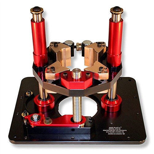 JessEm 02120 Mast-R-Lift II Router Lift + 02030 10-Piece Insert Ring Kit with Caddy Bundle