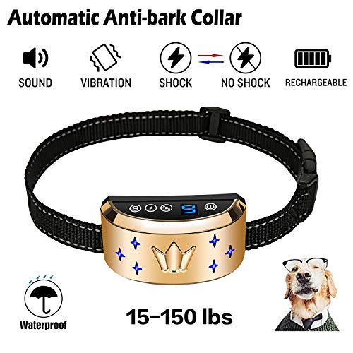 JJOBS Collar Antiladridos para Perros, 3 Modos, Automático, Impermeable y Recargable