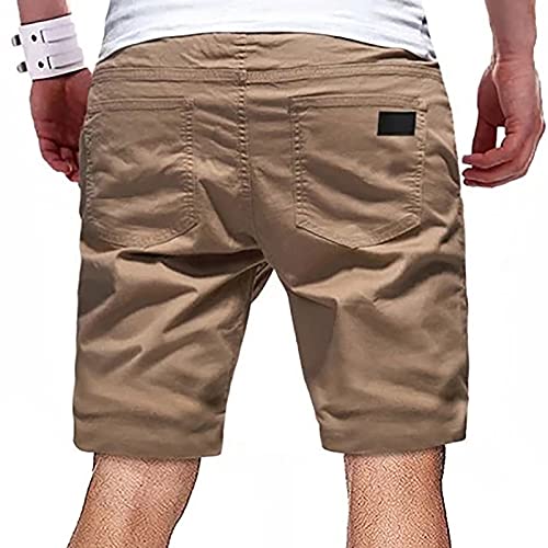 Image of Mens Casual Shorts Drawstring Summer Beach Stretch Twill Chino Golf Shorts Breathable Outdoor Hiking Joggers Short
