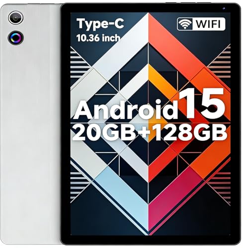Jeazans 2026 Latest Tablet, Android 15 Tablet 10.4 Inch Octa-Core, 1280 x 800 IPS, 20GB RAM 128GB ROM 1TB TF, 5G WiFi 6, Bluetooth 5.3, 5MP + 8MP, Widevine L1