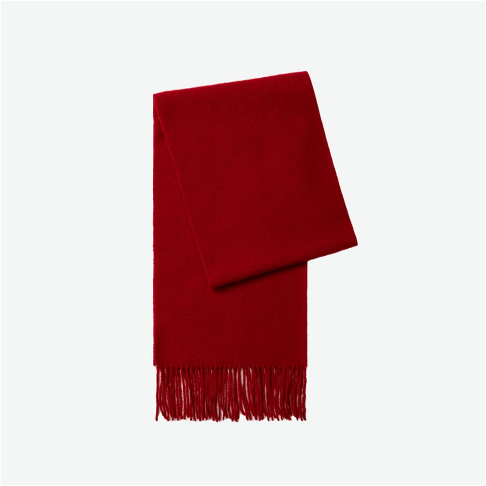 Schal Für Damen Herbst Und Winter Frauen Imitation Wolle Schal Modische Dicke Flauschige Warme Vielseitige Schal-ochsenblutrot-200 * 30cm