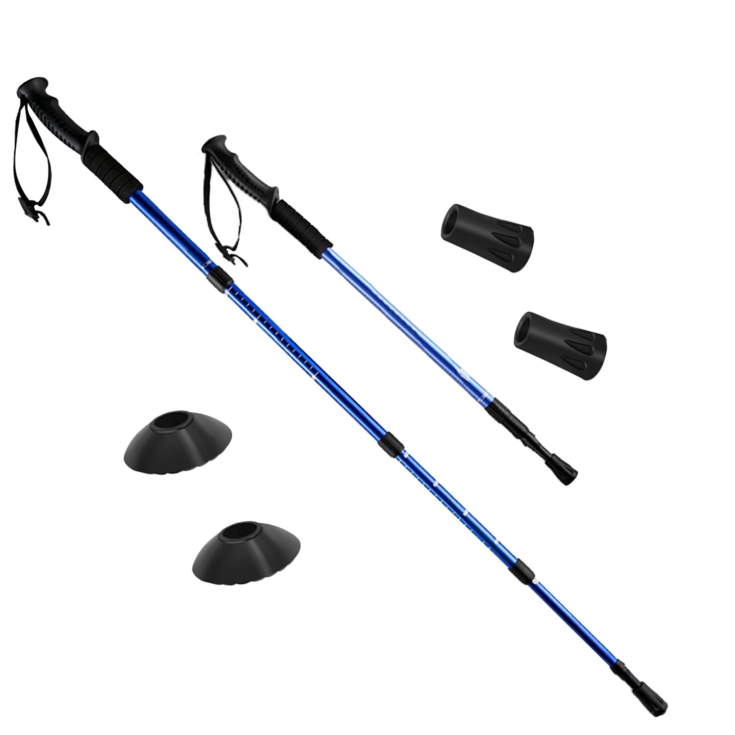 Lekkie aluminiowe kijki trekkingowe – kijki trekkingowe o regulowanej wysokości dla mężczyzn, kobiet i dzieci, idealne do chodzenia, wędrówek z plecakiem, na kemping (2 szt.)
