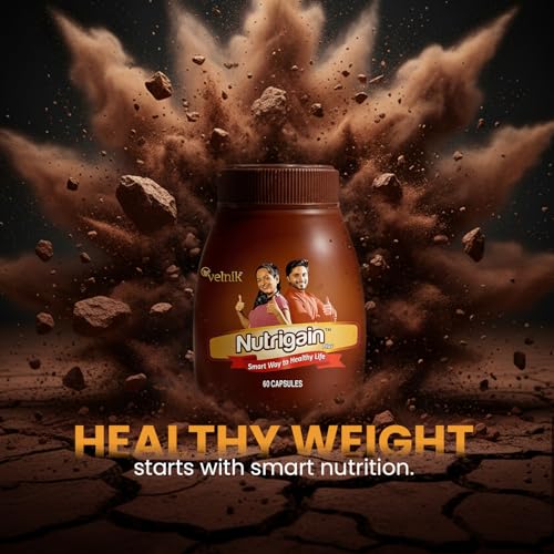 Image of Ayurvedic Weight Gainer Supplement Capsules |Not Tablet| Support Healthy Muscle Mass Gain for Men Women Female - 60 Capsule