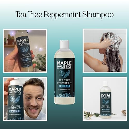 Maple Holistics TEA-F70 Rosemary Tea Tree Mint Shampoo - Clarifying Shampoo For Build Up And Flakes With Peppermint Oil And Tea Tree Essential Oil For Dry Scalp Treatment thumb #1