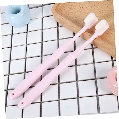 PACKOVE 2 Stück Weiche Zahnbürsten mit Ergonomischem Design Mundreinigung für Gesunde Zähne Blau Effektive Rutschfester Griff Langlebig und Sicher Anwendung – Bild 4