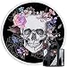 Sleepwish Skull Round Beach Towel Blanket Skeleton Flower Roundie Beach Blanket Line Art Roundie Beach Blanket (Pink Rose, 60")
