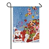 LUNLUMO Drapeau de jardin en polyester avec motif de Père Noël - Imprimé des deux côtés