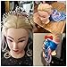 Mannequin Head with Long Synthetic Fiber Colorful Hair Styling Training Head 26-28inch Manikin Cosmetology Doll Head Hairdressing Training Model for Cutting Braiding Practice and Free Clamp Holder