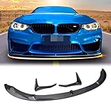 ZZDSNJ Front Bumper Lip Splitter Carbon Fiber Style Appearance for 14-20 BMW M3 F80 M4 F82 F83 MP Style