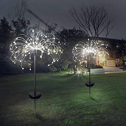 Preisvergleich Produktbild Led Solar Gartenleuchten für Gartendeko,150 LED Fernbedienung Weihnachten Starbright Lights Feuerwerk LED Dekoration Lampe Garden Lights, Powered Waterproof, Warm White.