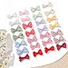 28 Pack 2'' Mini Bow Snap Clips,Baby Girls Grosgrain Ribbon Bows Tiny Hair Clips Fine Hair for Girls Infants Toddlers