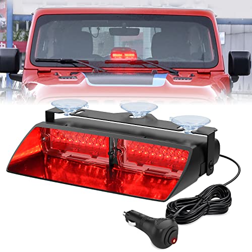 Image of Nilight Red Emergency Strobe Lights Windshield Hazard Warning Safety Flash Light with Suction Cups Super Bright LED for Police Enforcement Firefighters Vehicle Truck