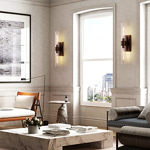 Black Wall Sconces Set Of Two, Bathroom Vanity Wall Sconces, 22.8" Sconces Wall Lighting, 2-Light Wall Mounted Sconces, Indoor Wall Sconces For Bathroom, Living Room, Bedroom, Vanity, Staircase - Image 6