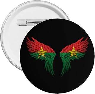 Burkina Faso People Of Burkina Faso Flag Wings Pin Round Pins Brooches, Button Badges Decor For Backpacks And Shirts