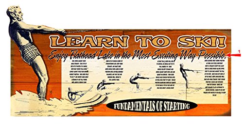 BLACK FOREST DECOR Learn to Ski Sign