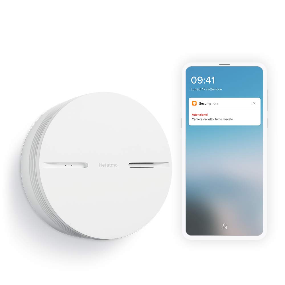 Netatmo Rilevatore di Fumo Intelligente, Allarme Fumo, Controlli Automatici, Prodotto Autonomo