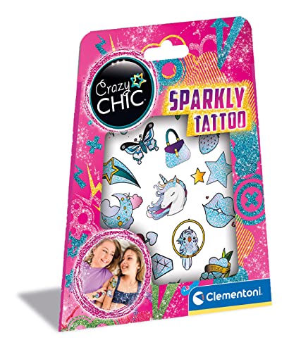 Clementoni 18685 Crazy Chic Tatouages scintillants BFF Tattoo tatouages temporaires coffret tatouage pour enfants tatouages temporaires autocollants loisir créatif - vue 2