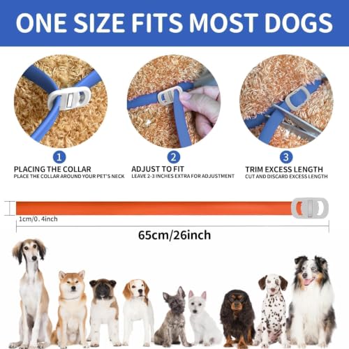 Image of Dog Flea and Tick Collar 4 Pack, Waterproof Adjustable Collar for Dogs and Puppies, 32-Month Prevention, Blue & Orange