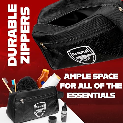Trousse de toilette Arsenal F.C. homme suspendue noire avec poche zippée de voyage