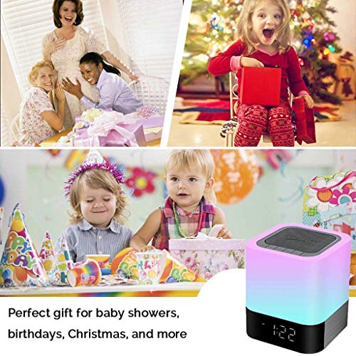 Ysd Night Light, Touch Sensor Bedside Lamp With Bluetooth Speaker, Warm Light And Color Changing Table Lamp, 4000Mah Battery & 12/24H Digital Calendar Alarm Clock, Gift For Kids Friends Party #TOP2