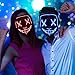 Sago Brothers Halloween Mask, LED Light Up Mask, Scary Mask for Carnival, Halloween Costumes Gifts for Men Women Boys Girls, Red