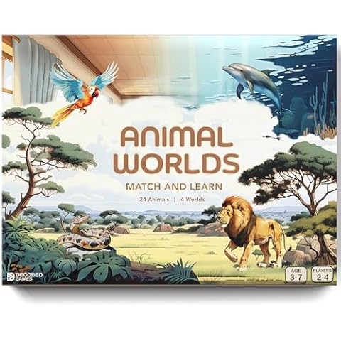 Animal Worlds Matching Game for Kids Cover