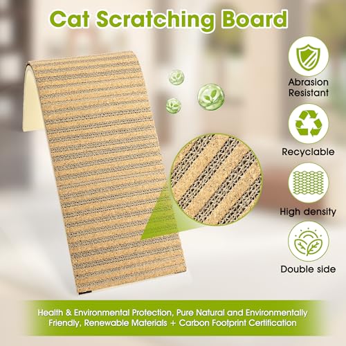 Cat Scratching Pads cat Scratcher Scratch pad Scratching Board Cardboard Scratcher ，2-Pack, Replaceable, Cork and Corrugated Paper Blend, Innovative — view 6