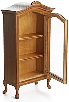 Vista 1 de Odoria 1/12 Miniature Curio Display Cabinet Accesorios para muebles de casa de muñecas, marrón