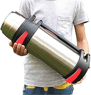 Sandtec Vacuum Travel Insulated Bottle Giant Flask 3L for Hot and Cold Drinks Stainless Steel Oversized Capacity Vacuum Insulated Thermal Reusable Water Bottle Tank for Home Outdoor (Silver, 3L)