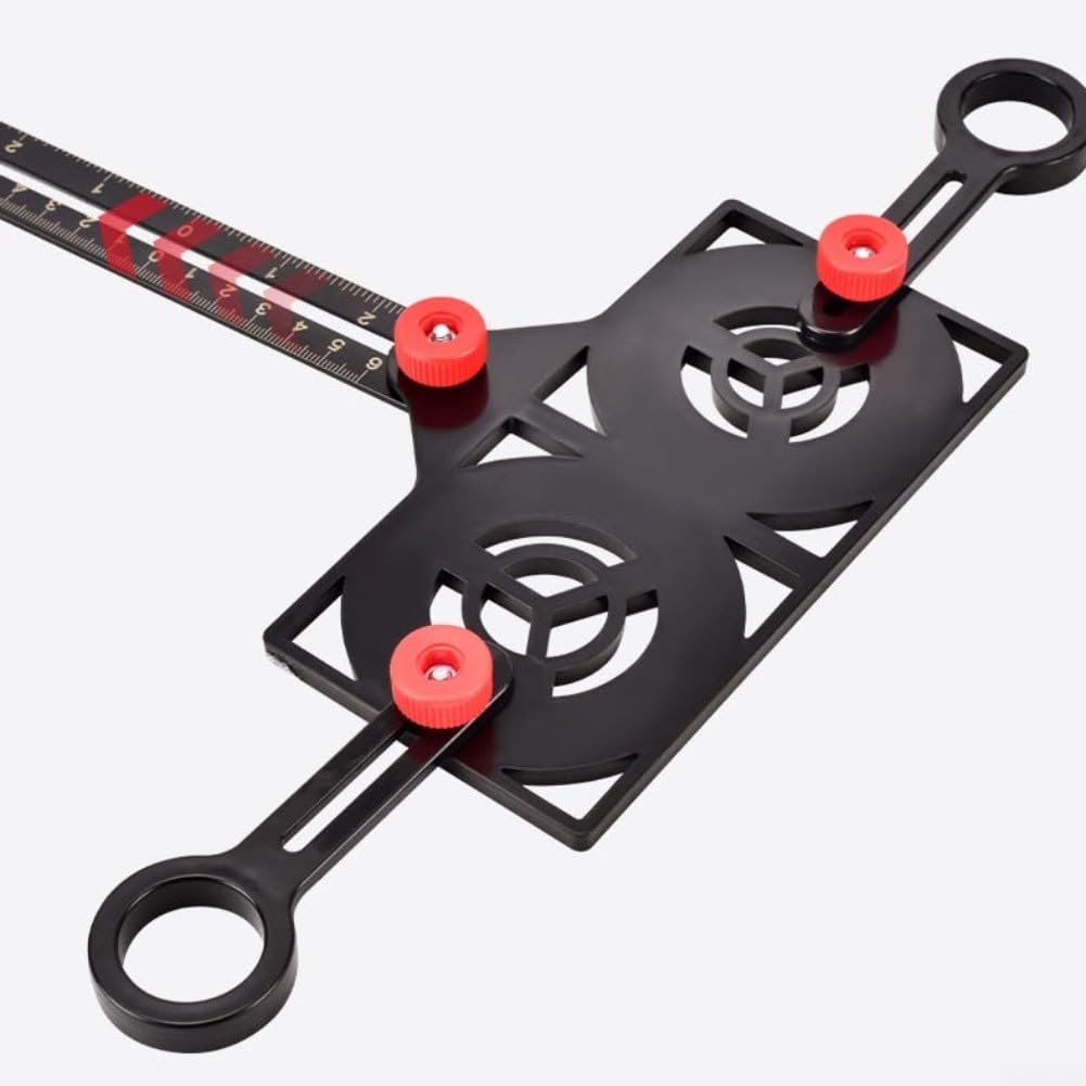 Regla Plegable Aluminio 16 Segmentos Medidor para contornos con para bloqueo para Azulejos para madera Laminados para herramienta Precisión 25cm(Ruler + Locator)