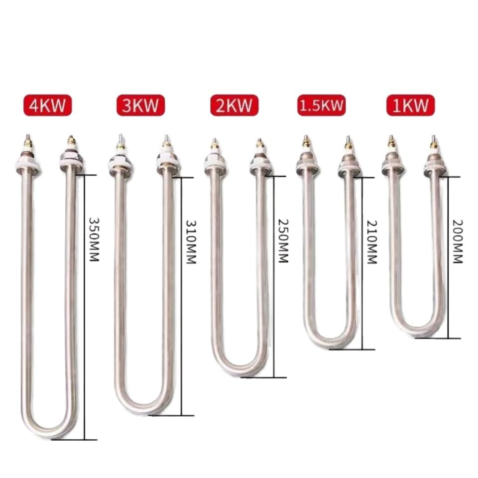 Element Heating U Shape Immersion Heater 220V Electric Heating Element - M16/M18 Thread, 1KW/1.5KW/2KW/3KW/4KW Options(220V/4KM,M18)
