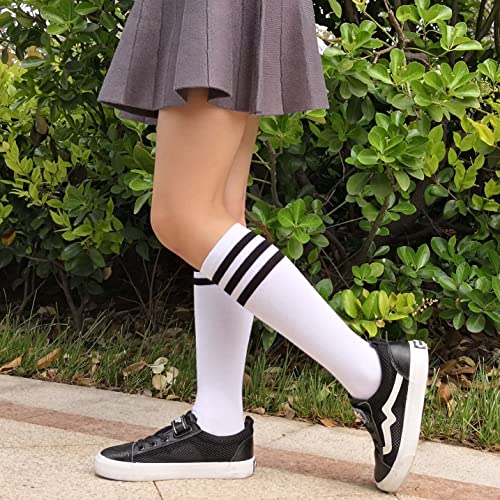 Image of CHUNG Kids Knee High Socks Stocking Cotton Heelless Tube Stocking School Uniform Team Cosplay