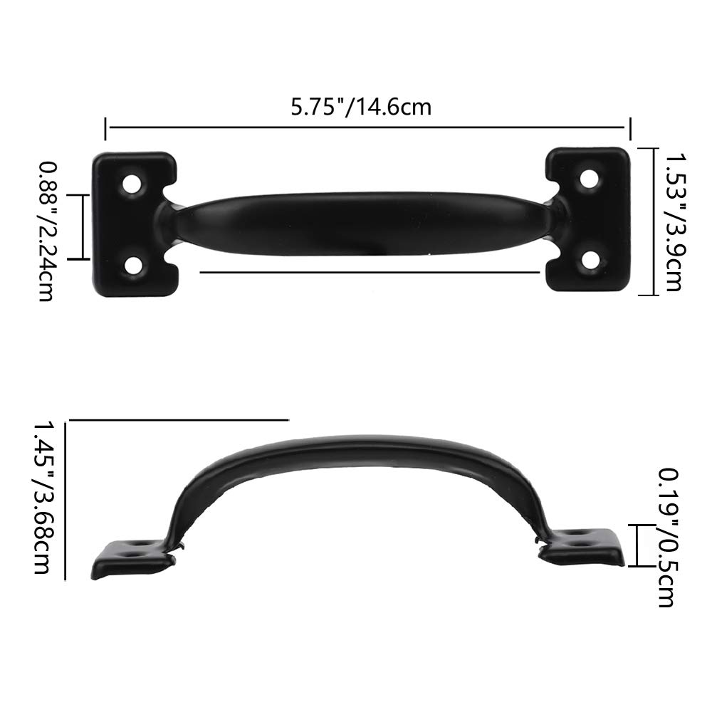 HOME MASTER HARDWARE 15 cm zestaw osprzętu do bramy ze śrubami, do ogrodzenia zewnętrznego, bramy skrzydłowej, czarne wykończenie