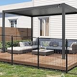 Decorative Garden Metal Fence, 22.5ft(L)×32in(H) Heavy Duty Iron Animal Barrier Fence, Dog Fencing Panels Outdoor, Yard (10 Panels+11 Stakes)