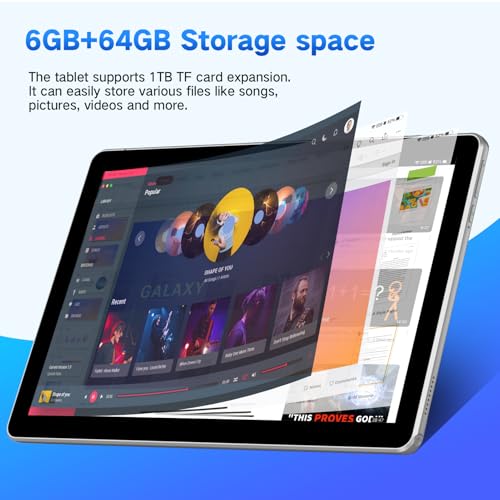Android Tablet 10.1 inch, 2025 Cellular Tablets with SIM Card Slot, 4G LTE Tablet & Phone(Makes Calls), 64GB Storage (Expandable to 1TB),1280x800 IPS, Dual Cameras 8H Battery 5G Wifi with Case(Silver) - Image 6
