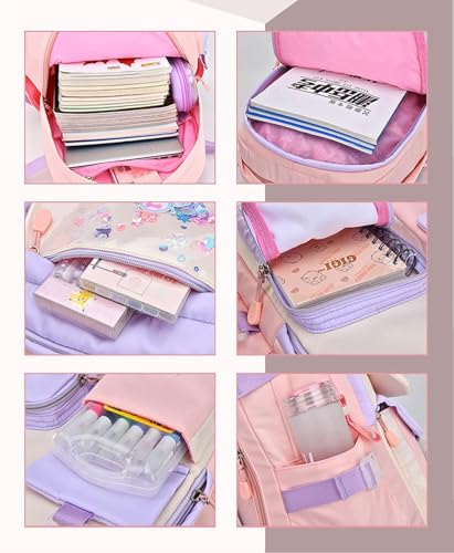 Image of Cots and Cuddles Cute Kawaii Bunny Soft Toy Large Capacity Backpack Bag for Primary School Girl Kids