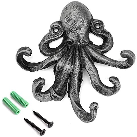 BSTKEY Cast Iron Octopus Wall Hook Cover