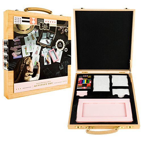 FAO Schwarz Fashion Designer Activity Set for Girls, Fashion Plates, Style & Outfits, Crayons & Paper Included, Multicolor, Pack of 15