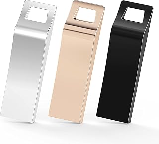 TOPESEL USB Stick 64GB 3 Pack, USB 2.0 Flash Drive 64GB Memory Stick Metal USB Key Waterproof USB Drive Thumb Drive for Windows MAC Android Linux Systems (3 Mixed Colors: Black, Gold, Silver)