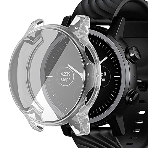 FitTurn Compatible with Moto 360 3rd Gen Screen Protector Case Cover Replacement All- Around Metal Color TPU Bumper Cover Screen Protector Case Cover Compatible for Moto 360 3rd Gen Smartwatch (Clear)