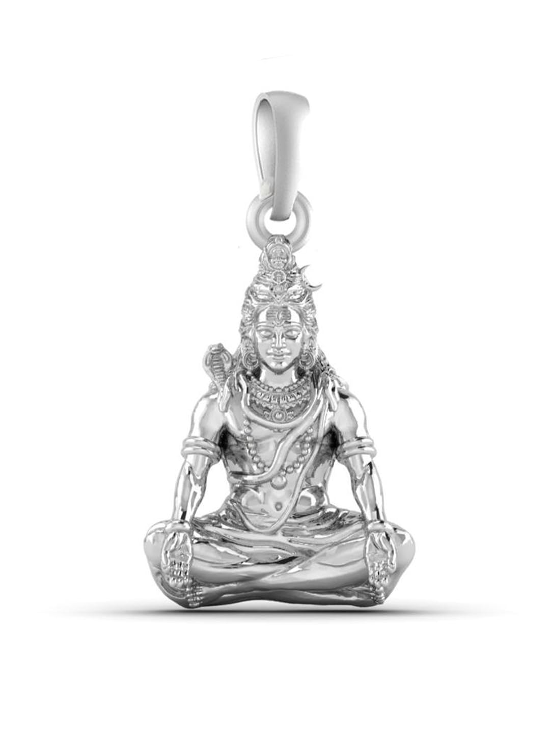 Akshat Sapphire Sterling Silver (92.5% purity) God Shiva Pendant for Men & Women Pure Silver Bhagwan Shiv Ji Locket for Good Health & Wealth