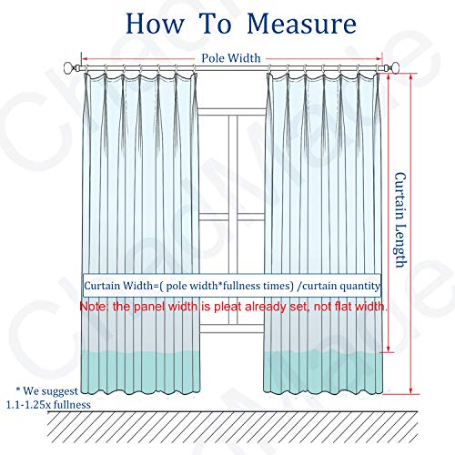 Chadmade Extra Wide Curtain Panels 100" W X 96" L Polyester Linen Drape With Blackout Lining Pinch Pleat Curtain Panels Solid Luxury Drapable Livingroom (1 Panel) Beige White Liz Collection #TOP5