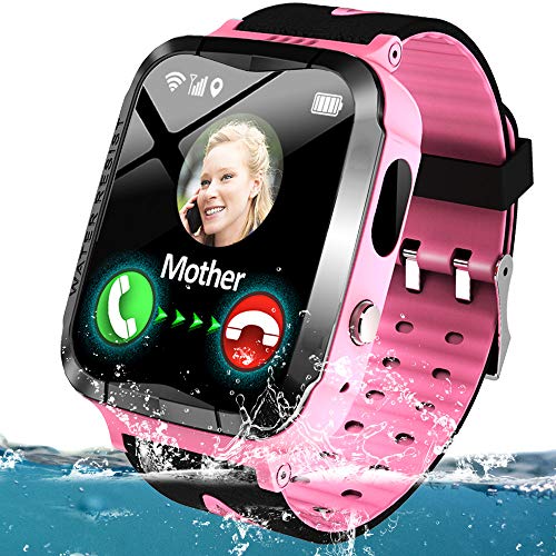 Kids Smart Phone Watch Waterproof GPS/LBS Tracker for 3-12 Year Girls Boys Two-Way