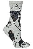 Rottweiler on Gray Ultra Lightweight Cotton Crew Socks (One Size Fits Most) Made in USA