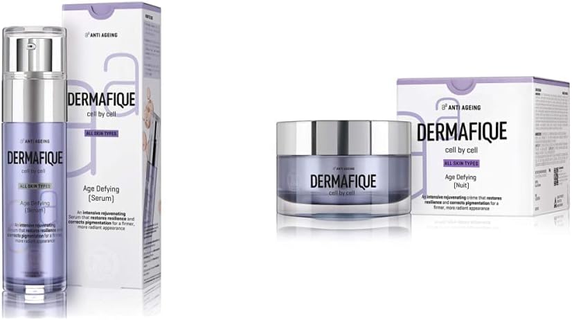 Dermafique Age Defying Face Serum for All Skin Types, Dermatologist Tested, Anti-ageing Serum (50 g) and Night Cream for All Skin Types, Dermatologist Tested