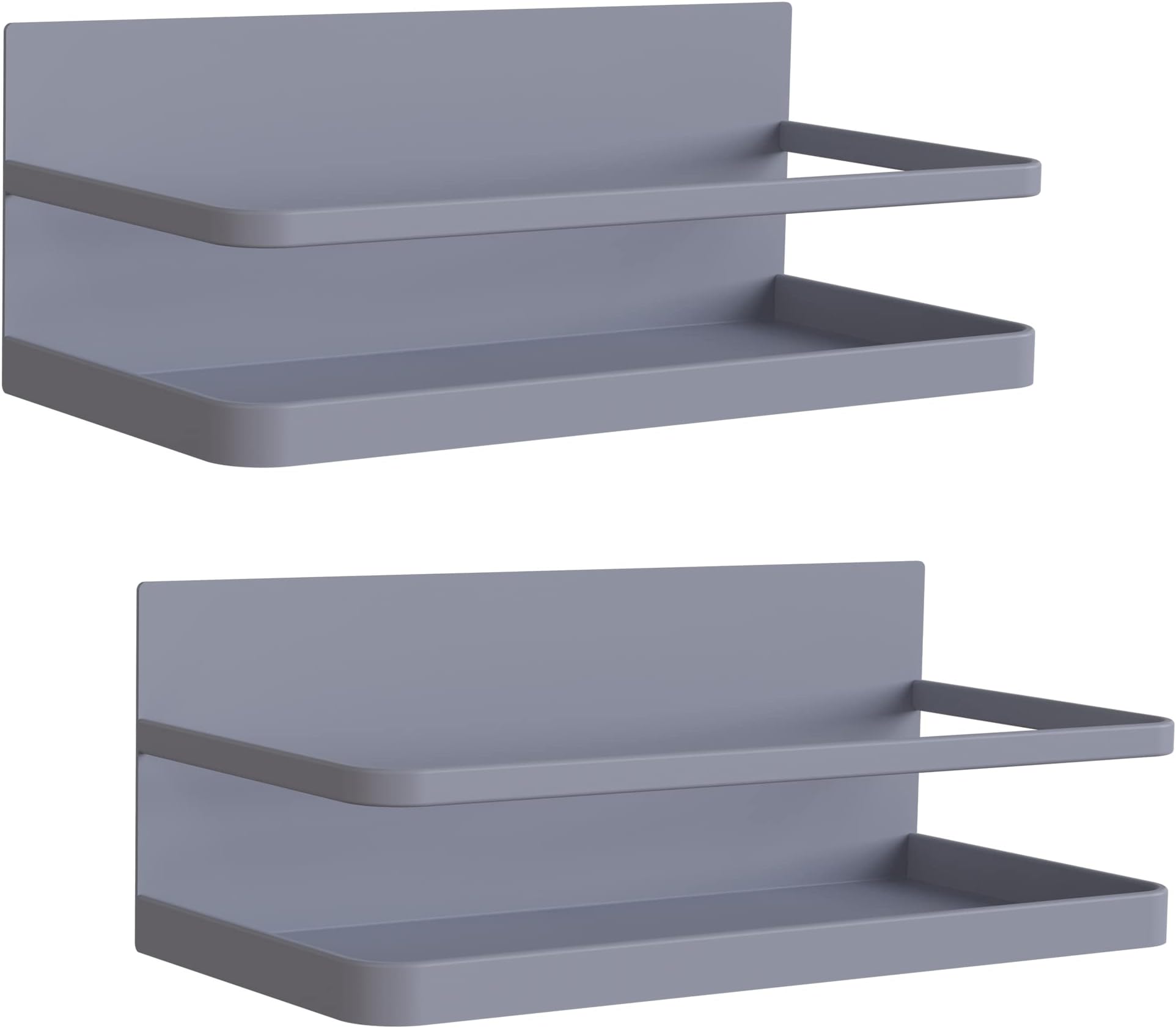 Magnetic Spice Rack Organizer Single Tier Refrigerator Spice Storage Shelf, Easy to Install The Side of The Refrigerator Can Hold spices (Gray 2)