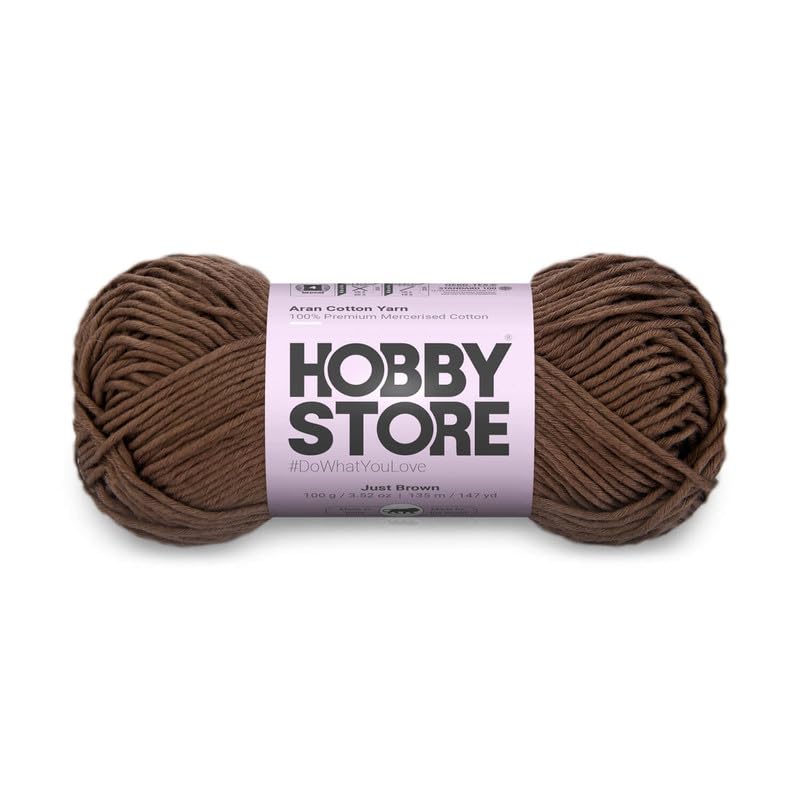 Image of Cotton - Aran Yarn - 100% Mercerised Cotton Aran Yarn for Crochet & Knitting Durable Home Decor (1 ball /100 g) - 421 Just Brown | Magic Needles