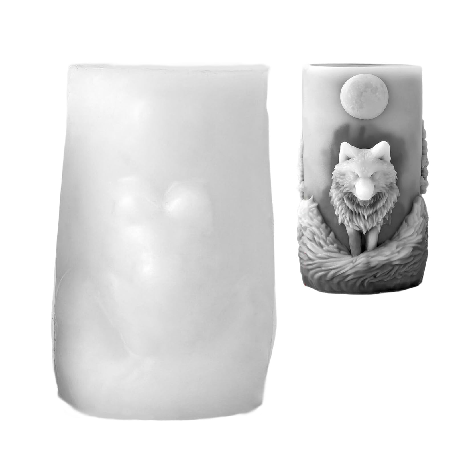 Kalttoy B 3D Wolf Pillar Mold For Artistic Soap And Craft Projects Resin Crafting Mold