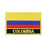 Colombia Sew-On Flag Patch/International Morale Travel Patches Collection Parche Colombiano de la Bandera (Colombian Iron-On w/Words, 2