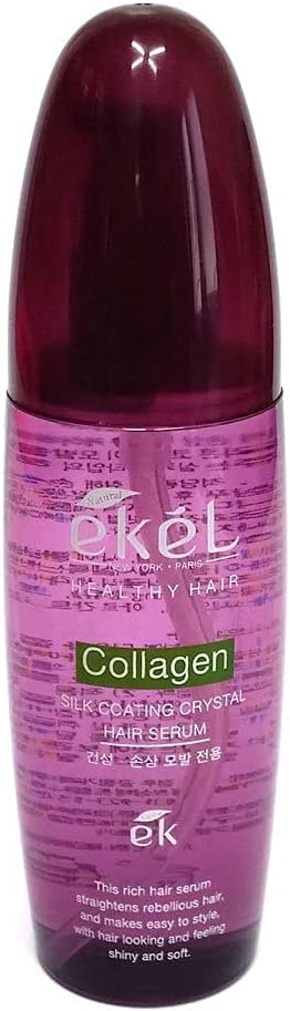 Ekel Silk Coated Crystal Hair Serum Collagen, 4.6 fl oz 130 ml, Silk Coated Crystal Hair Serum, 4.6 fl oz 130 ml, Korean Cosmetics, Korean Cosmetics